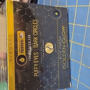 Dermora Golden Glow Eye Mask Puffy Eyes & Dark Circles 20 Pair New Sealed Box